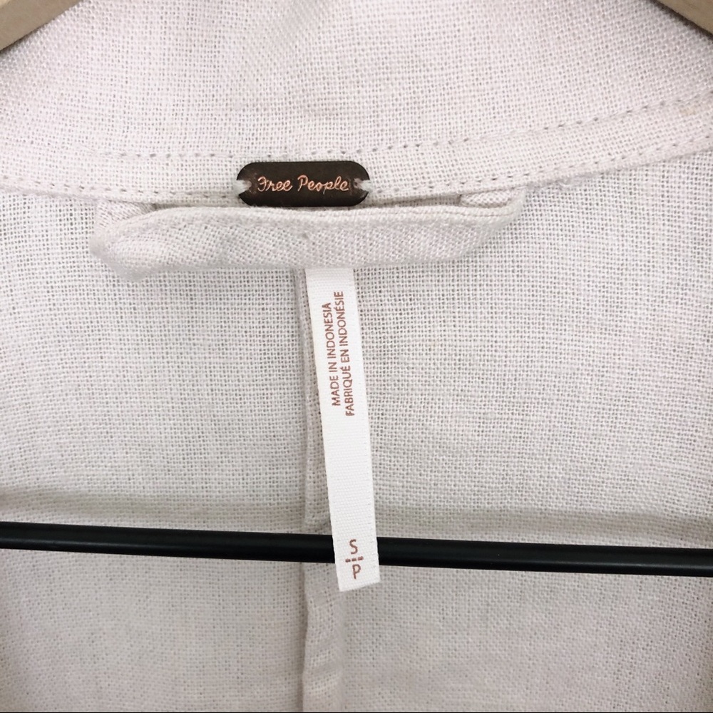 SOLD Free People Open Front Linen Blend Blazer - Picture 4 of 7